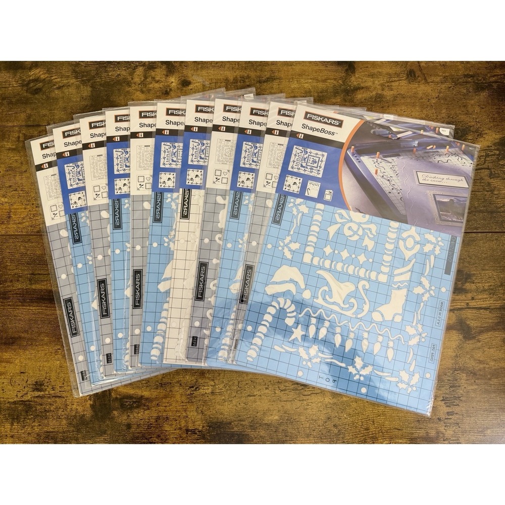 Lot of 11 Fiskars Shapeboss Templates Stencil Set Scrapbooking Papercrafts